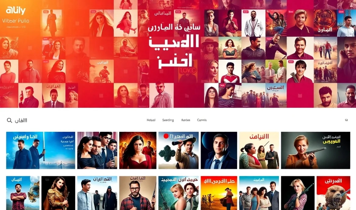 مشهد لواجهة موقع يعرض أفلام مترجمة محاناً بألوان زاهية وتصميم حديث يجذب عشاق المشاهدة المجانية.