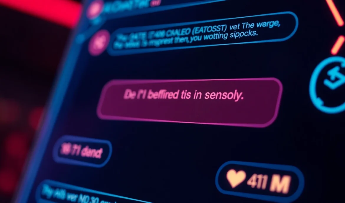 Futuristic nsfw ai chat interface with neon elements, emphasizing raw and unfiltered digital conversations for adult users.